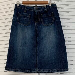 Abercrombie & Fitch Dark Blue A-Line Denim Skirt